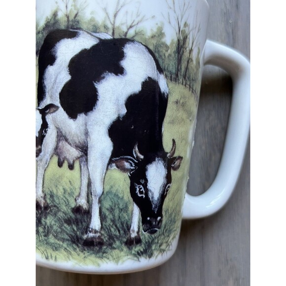 Vintage OTAGIRI Japan Cow with Calf in Pasture Coffee Mug Cup  8 oz. - Picture 3 of 9